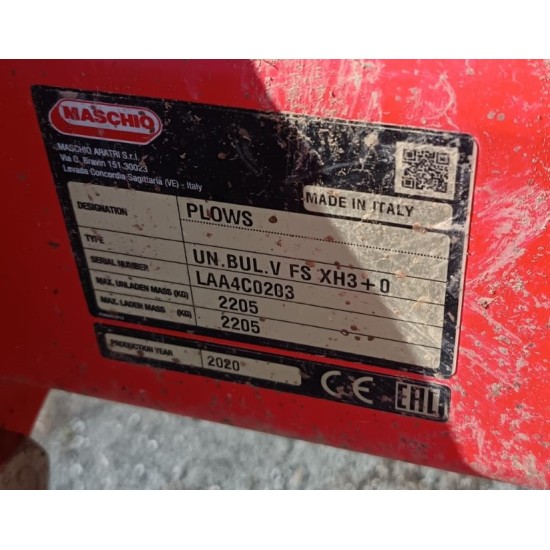 ARATRO TRIVOMERE MASCHIO UNICO XL
