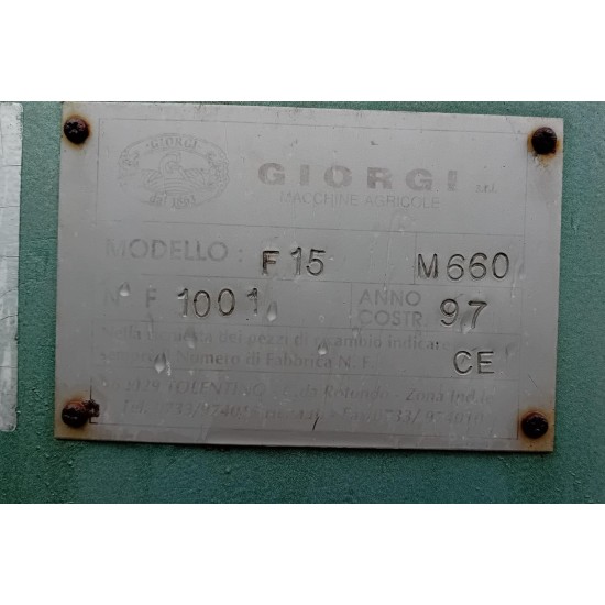 ARATRO BIVOMERE GIORGI FULCRON F 15 M 660 - DESTRO - PORTATO