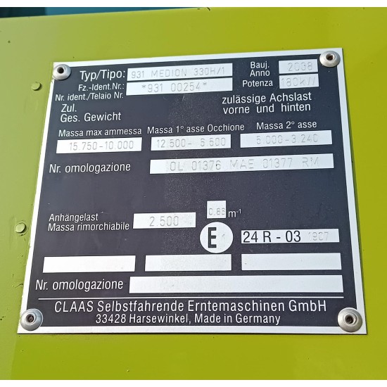 MIETITREBBIA CLAAS MEDION 330 H - 4WD