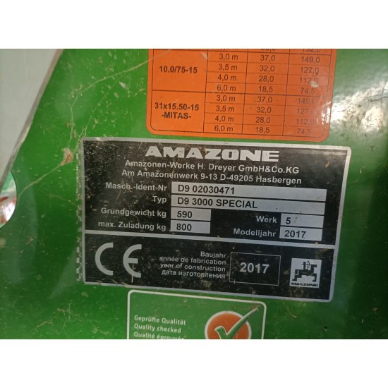 SEMINATRICE COMBINATA AMAZONE D9-3000 SPECIAL + KG 3000 SPECIAL