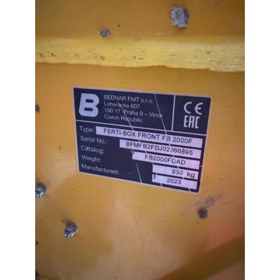 TRAMOGGIA BEDNAR FERTI-BOX FRONT FB 2000 F DUAL - ISOBUS