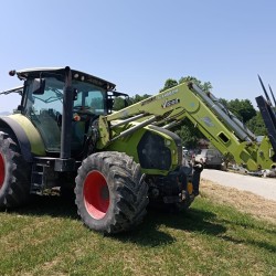 CLAAS ARION 650  DT + CARICATORE ANGELONI VISION 3 ___ TRATTORE