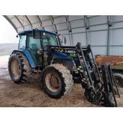 NEW HOLLAND TL 100 DT + CARICATORE FRONTALE ANGELONI TWIN 2____ TRATTORE GOMMATO