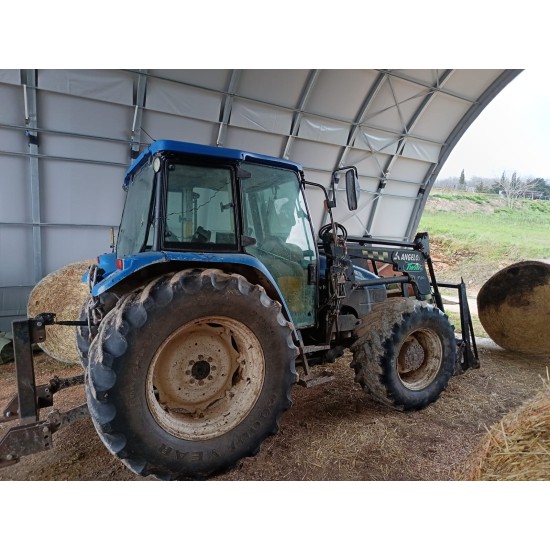NEW HOLLAND TL 100 DT + CARICATORE FRONTALE ANGELONI TWIN 2____ TRATTORE GOMMATO