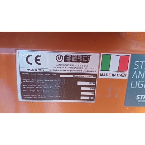 TRINCIATUTTO BERTI TFB - Y 200 + DISCO RM